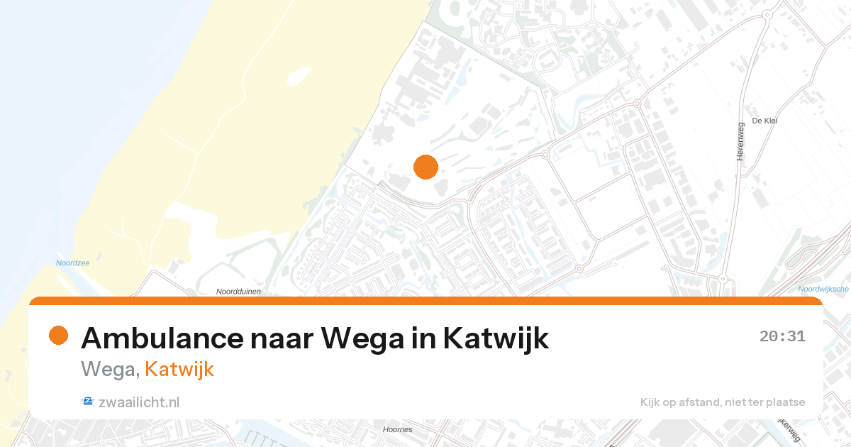 Ambulance naar Wega in Katwijk — 30 mrt 2026