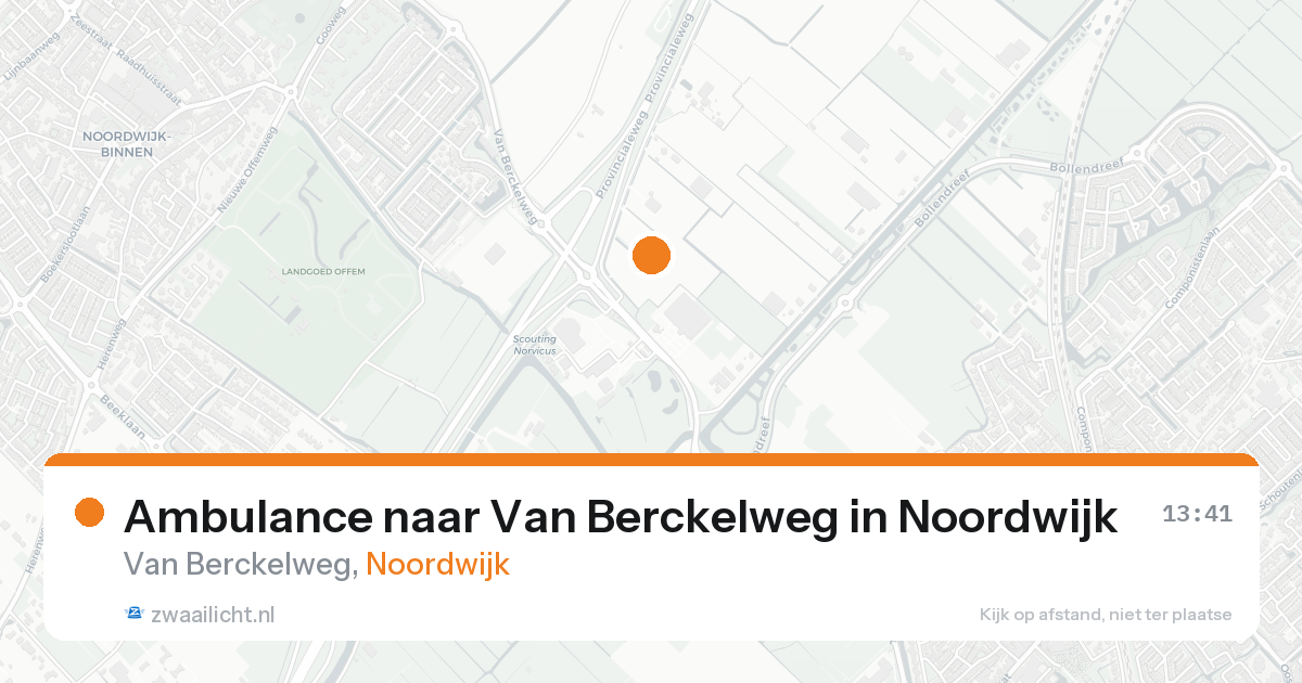 Ambulance naar Van Berckelweg in Noordwijk — 21 mrt 2026