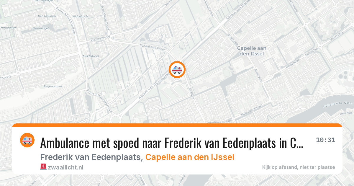 Ambulance met spoed naar Frederik van Eedenplaats in Capelle aan den IJssel — 13 mei 2026