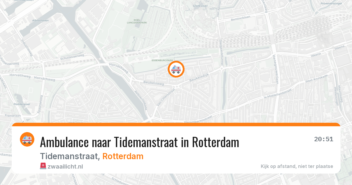 Ambulance naar Tidemanstraat in Rotterdam — 20 mrt 2026