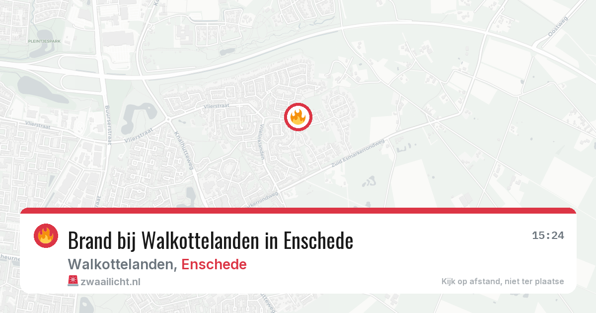 Brand bij Walkottelanden in Enschede — 19 jul 2026