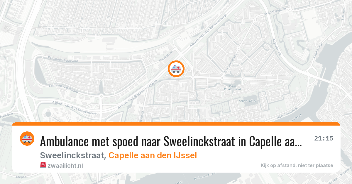 Ambulance met spoed naar Sweelinckstraat in Capelle aan den IJssel — 13 aug 2026