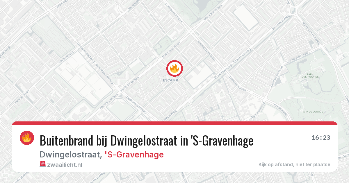 Buitenbrand bij Dwingelostraat in 'S-Gravenhage — 28 jul 2026