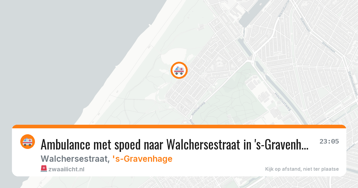 Ambulance met spoed naar Walchersestraat in 's-Gravenhage — 21 jun 2026