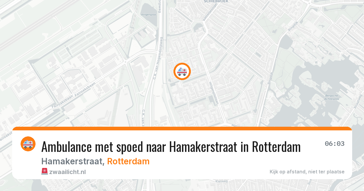 Ambulance met spoed naar Hamakerstraat in Rotterdam — 7 mei 2026