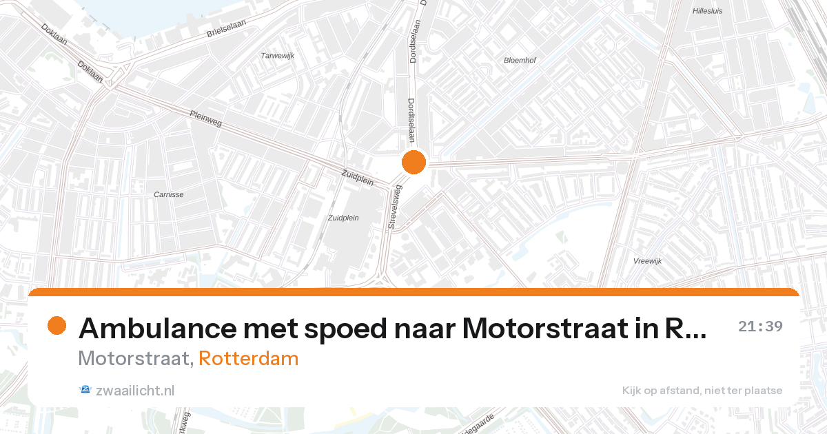 Ambulance met spoed naar Motorstraat in Rotterdam — 26 aug 2026