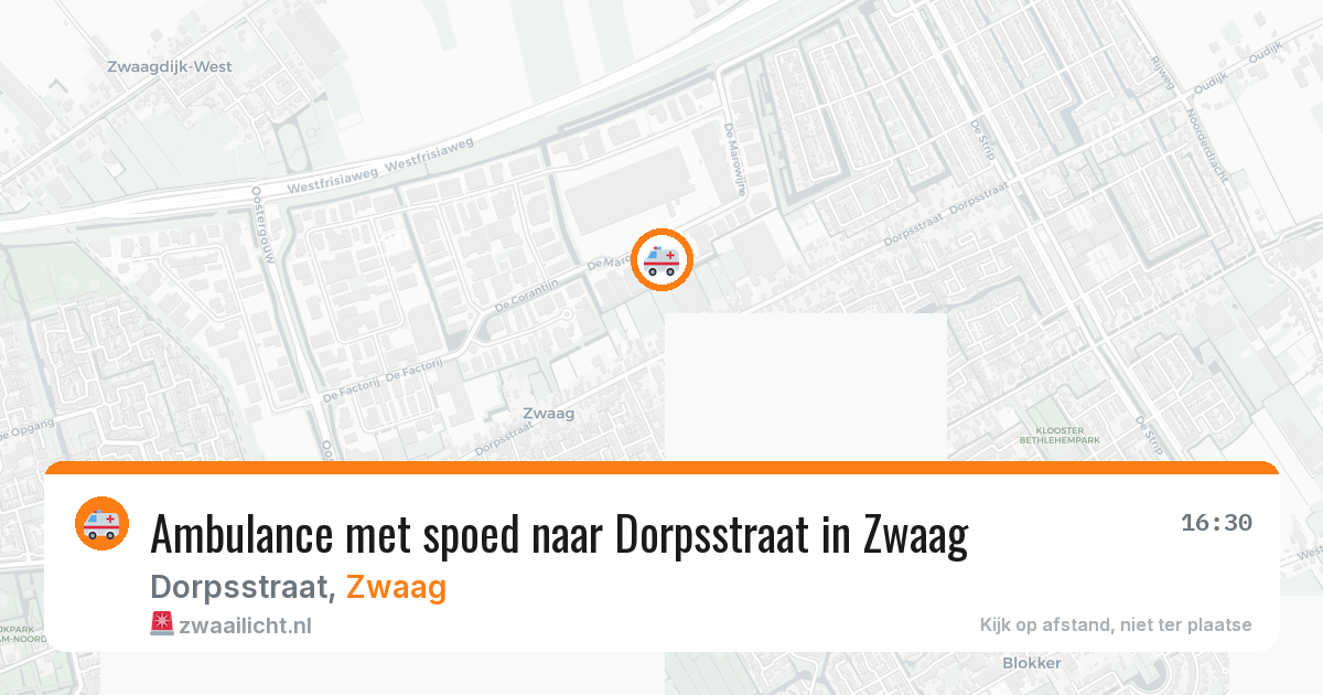 Ambulance met spoed naar Dorpsstraat in Zwaag — 27 apr 2026