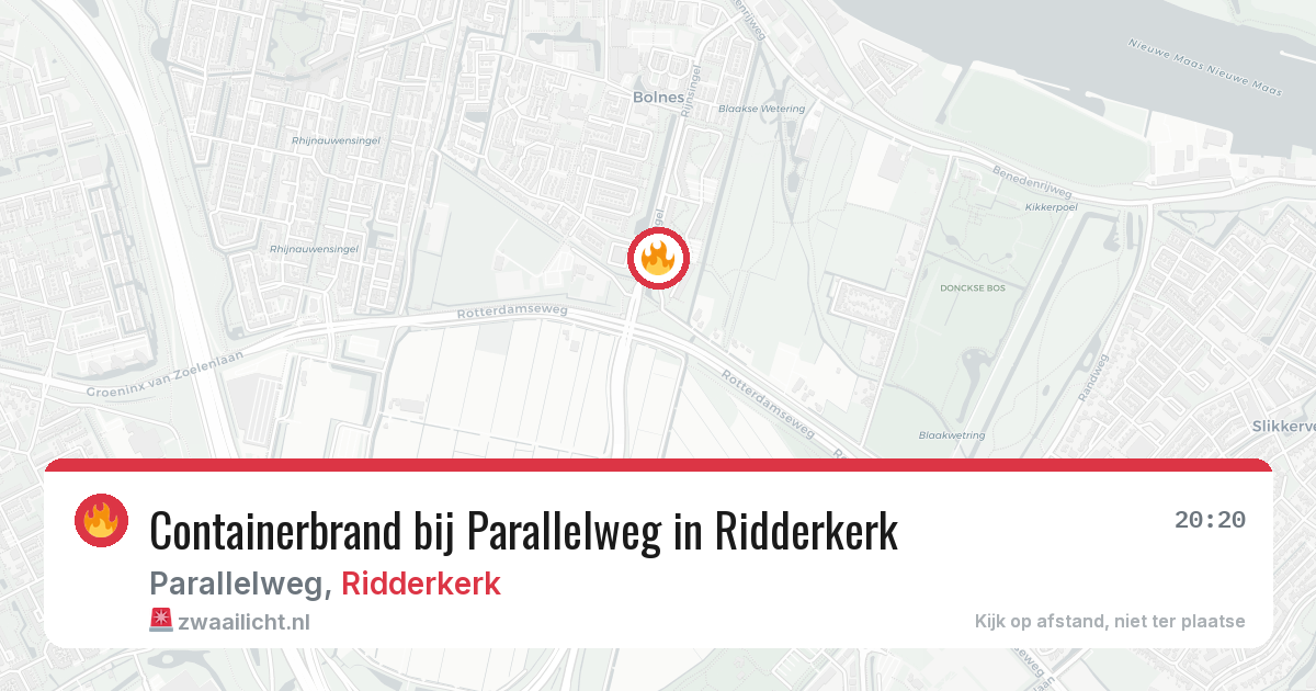 Containerbrand bij Parallelweg in Ridderkerk — 21 apr 2026