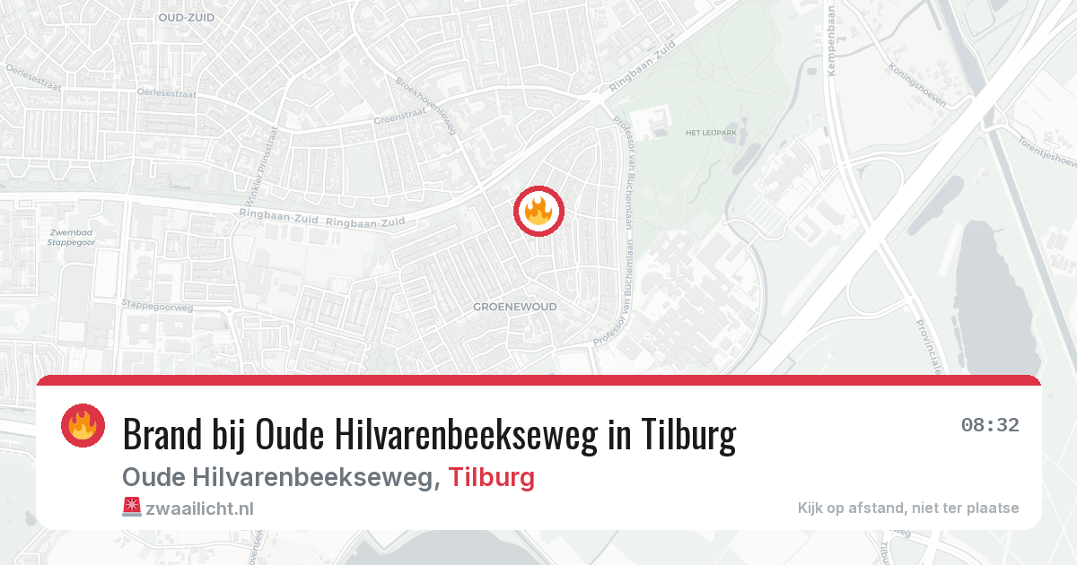 Brand bij Oude Hilvarenbeekseweg in Tilburg — 11 mrt 2026