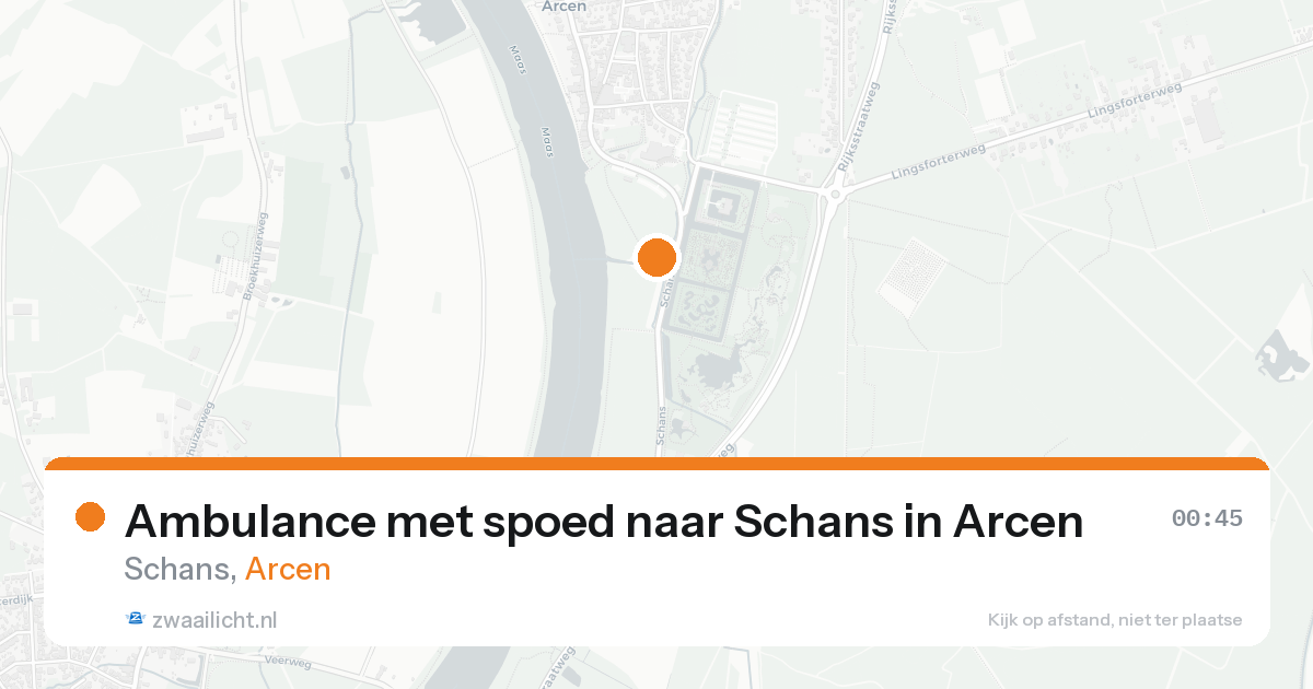 Ambulance met spoed naar Schans in Arcen — 14 aug 2026