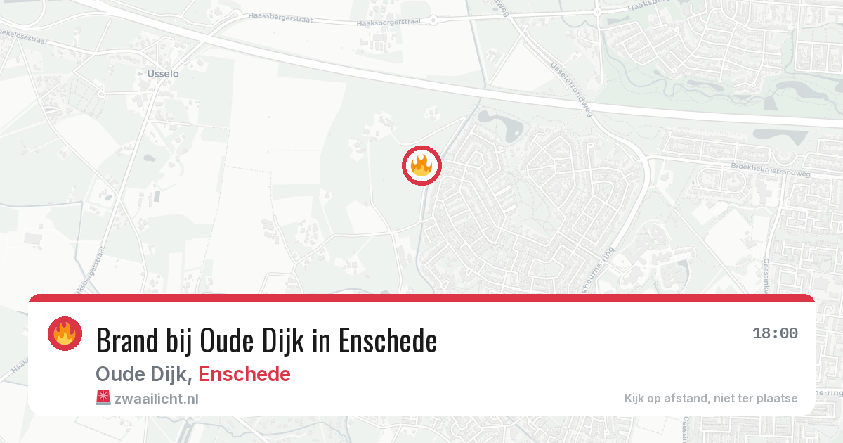 Brand bij Oude Dijk in Enschede — 25 mei 2026