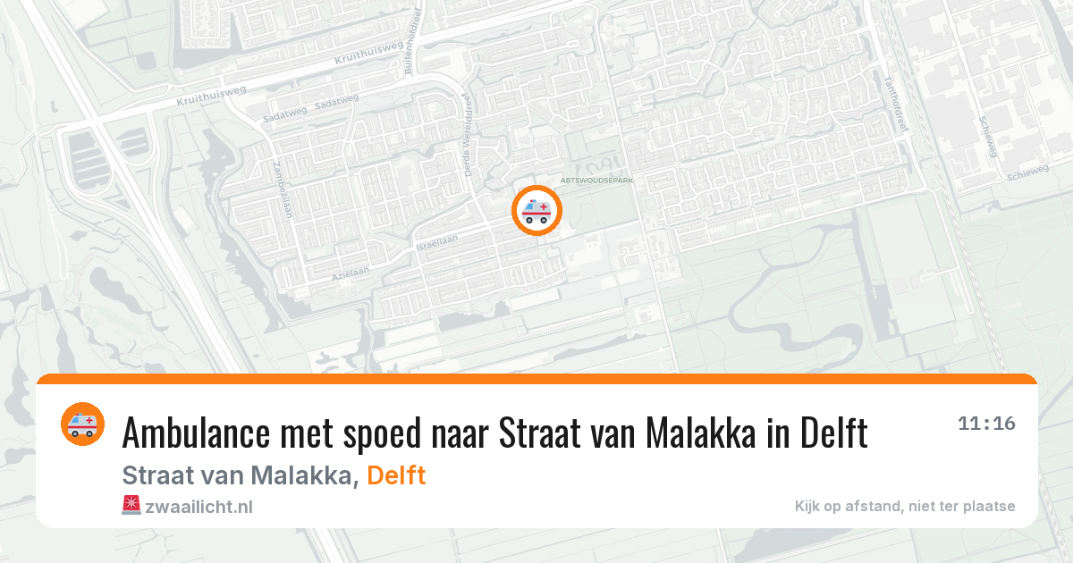 Ambulance met spoed naar Straat van Malakka in Delft — 7 jul 2026