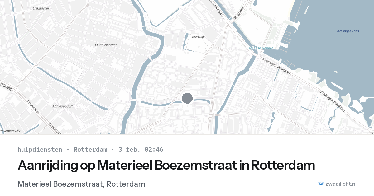 Aanrijding op Materieel Boezemstraat in Rotterdam — 3 feb 2026