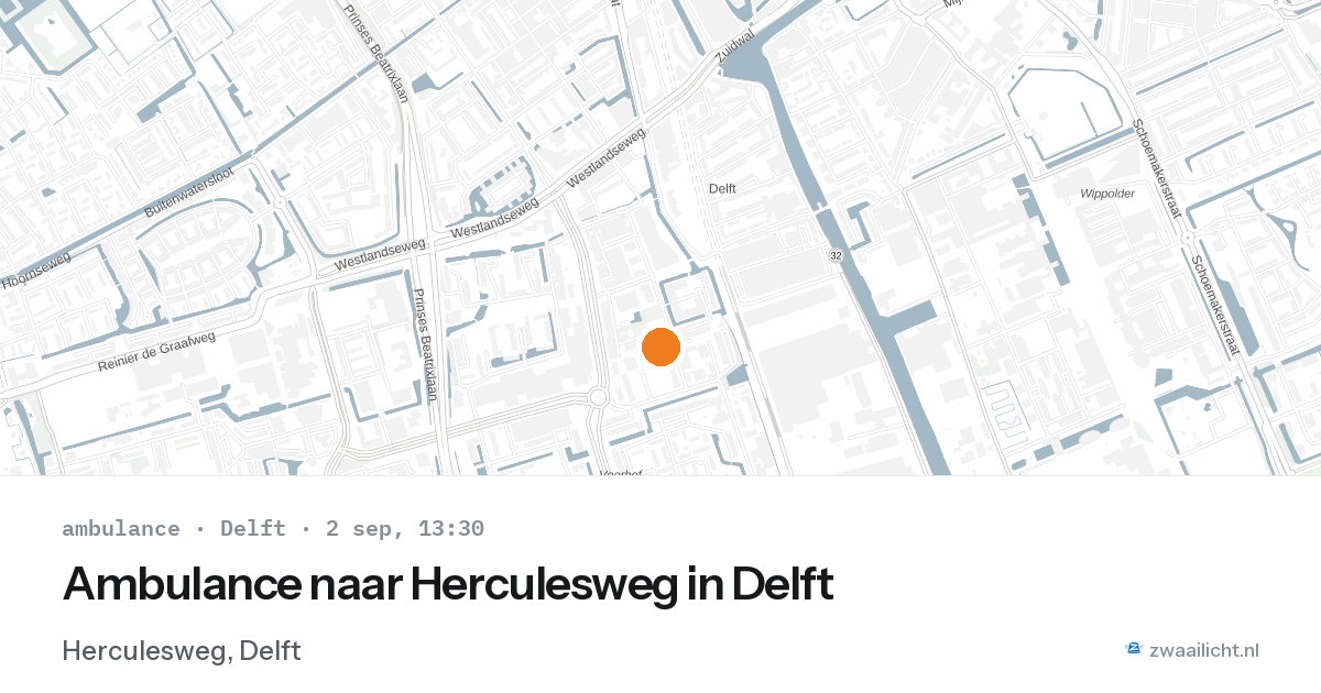 Ambulance naar Herculesweg in Delft — 2 sep 2026