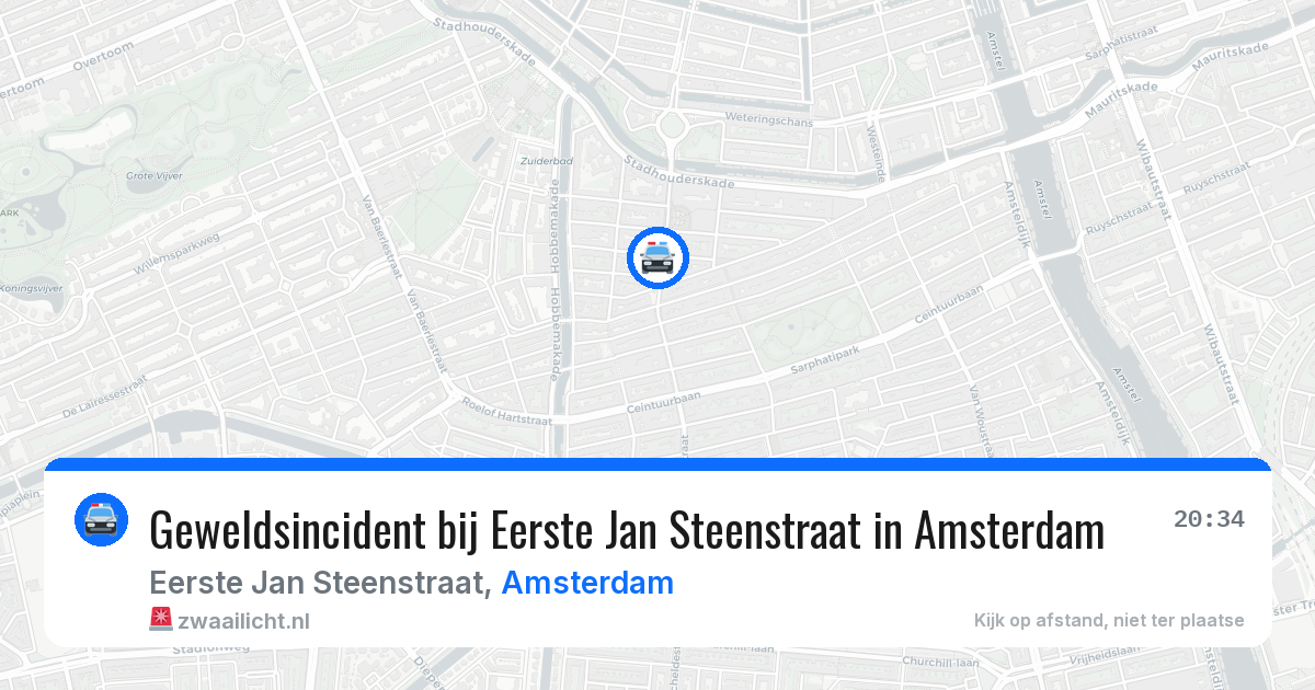 Geweldsincident bij Eerste Jan Steenstraat in Amsterdam — 11 aug 2026
