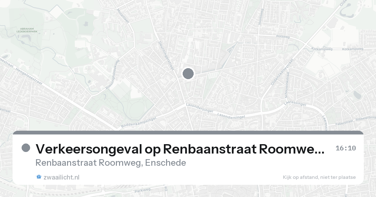 Verkeersongeval op Renbaanstraat Roomweg in Enschede — 30 jan 2026
