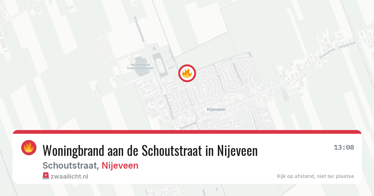 Woningbrand aan de Schoutstraat in Nijeveen — 27 jul 2026