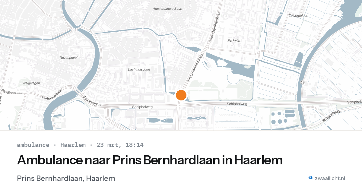 Ambulance naar Prins Bernhardlaan in Haarlem — 23 mrt 2026
