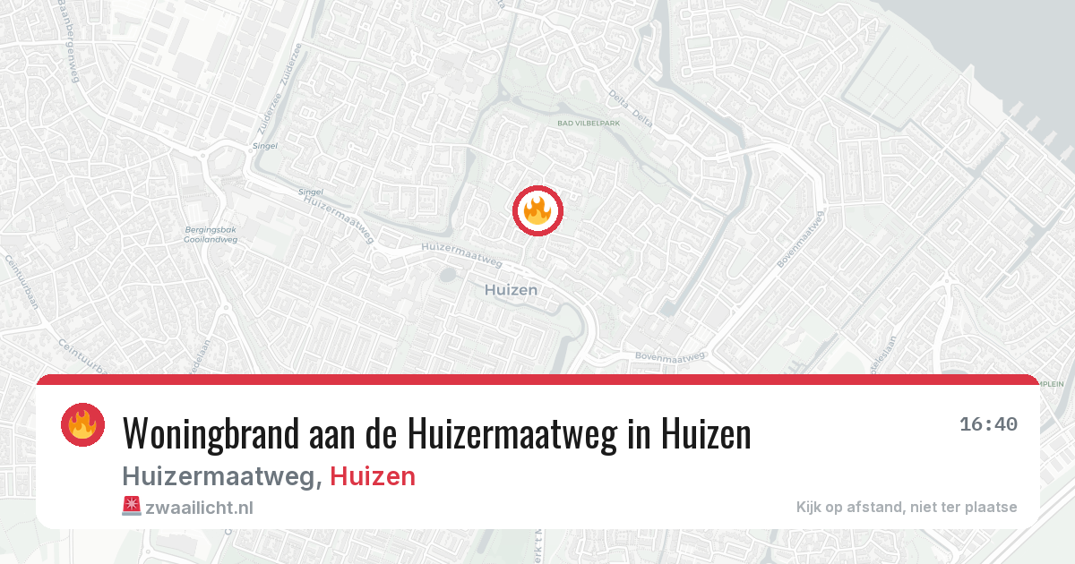 Woningbrand aan de Huizermaatweg in Huizen — 28 apr 2026