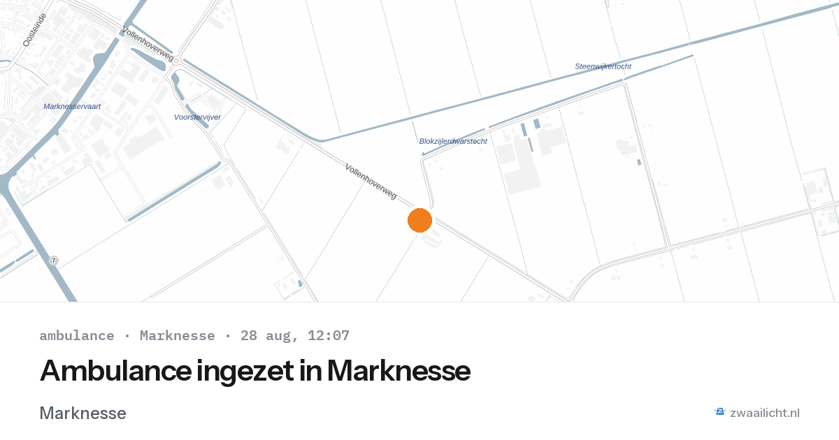 Ambulance ingezet in Marknesse — 28 aug 2026