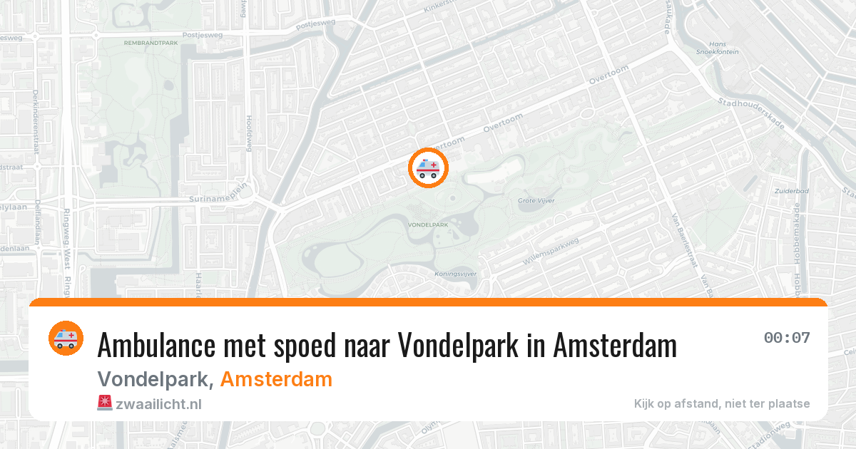 Ambulance met spoed naar Vondelpark in Amsterdam — 17 jul 2026