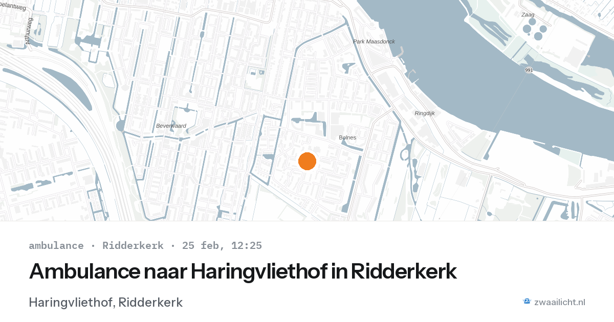 Ambulance naar Haringvliethof in Ridderkerk — 25 feb 2026