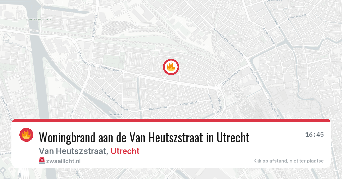 Woningbrand aan de Van Heutszstraat in Utrecht — 13 jul 2026