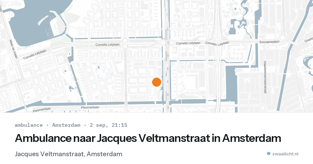 Ambulance naar Jacques Veltmanstraat in Amsterdam — 2 sep 2026