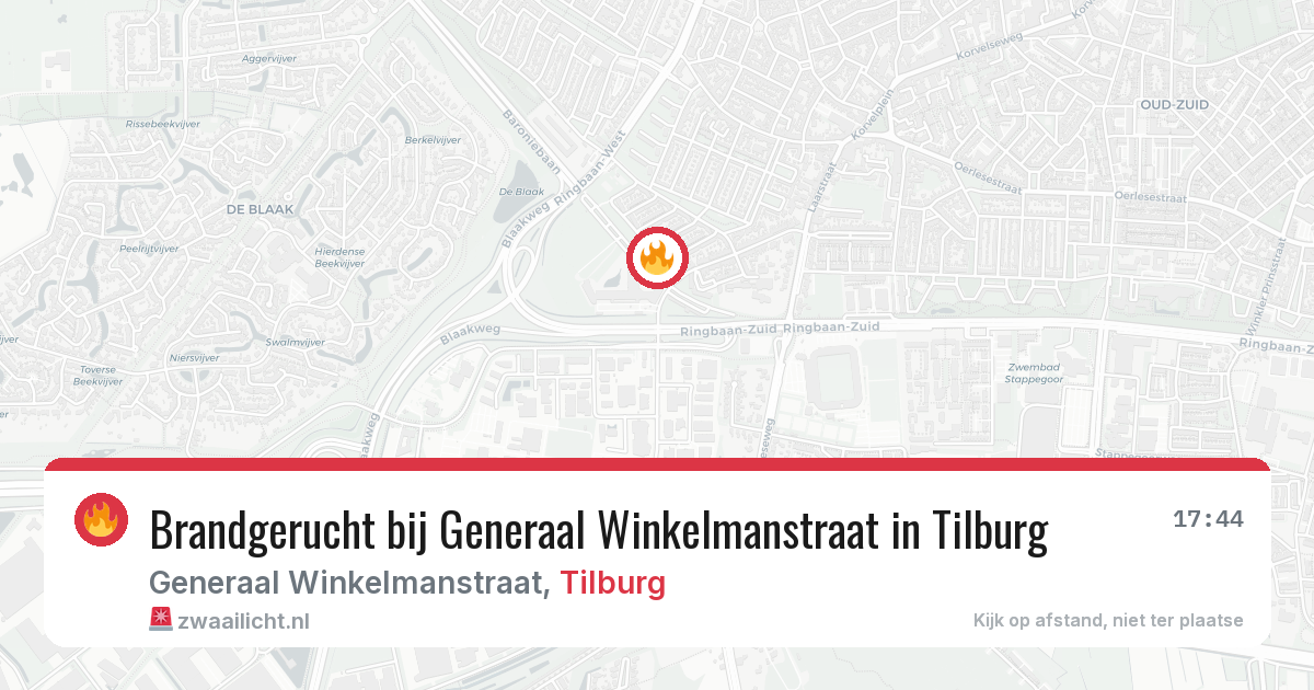 Brandgerucht bij Generaal Winkelmanstraat in Tilburg — 19 jun 2026