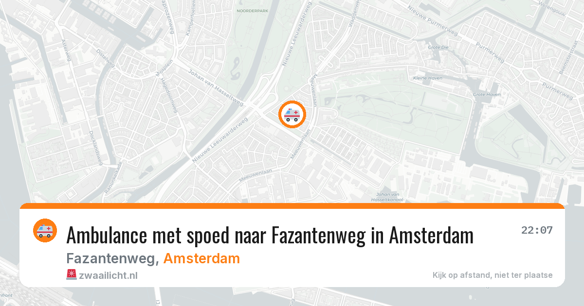 Ambulance met spoed naar Fazantenweg in Amsterdam — 21 mrt 2026