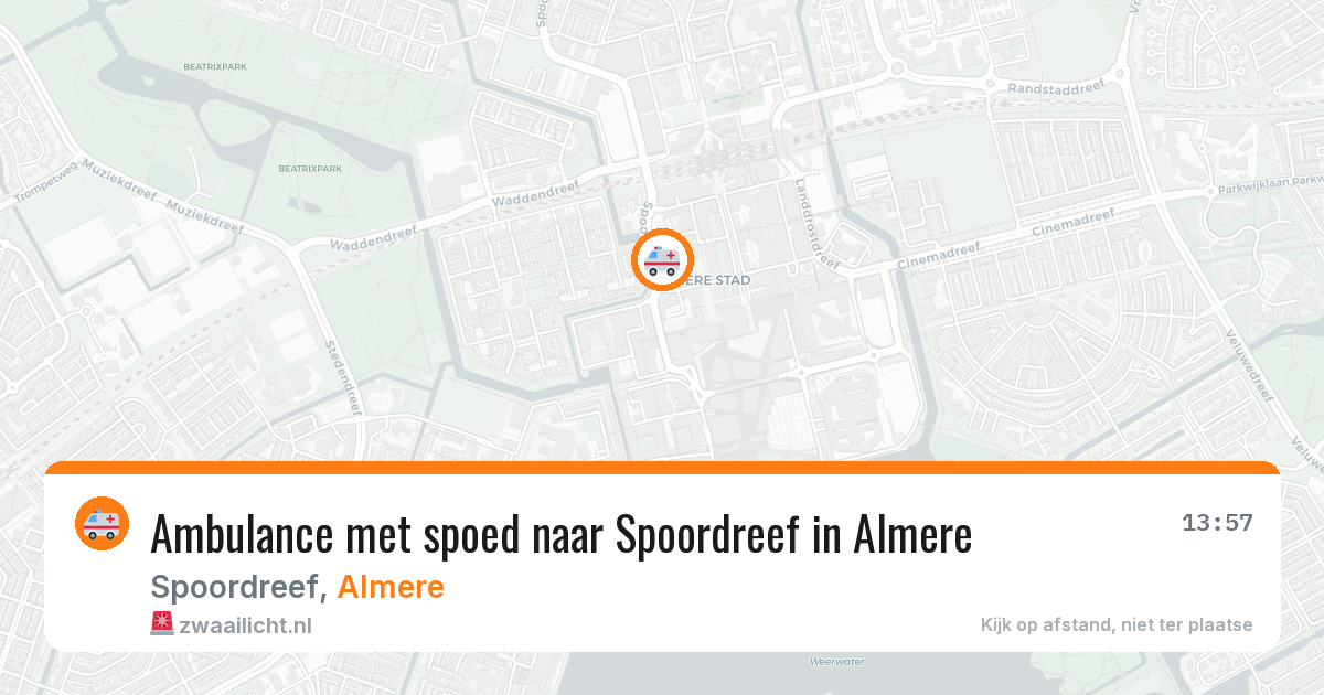 Ambulance met spoed naar Spoordreef in Almere — 8 aug 2026