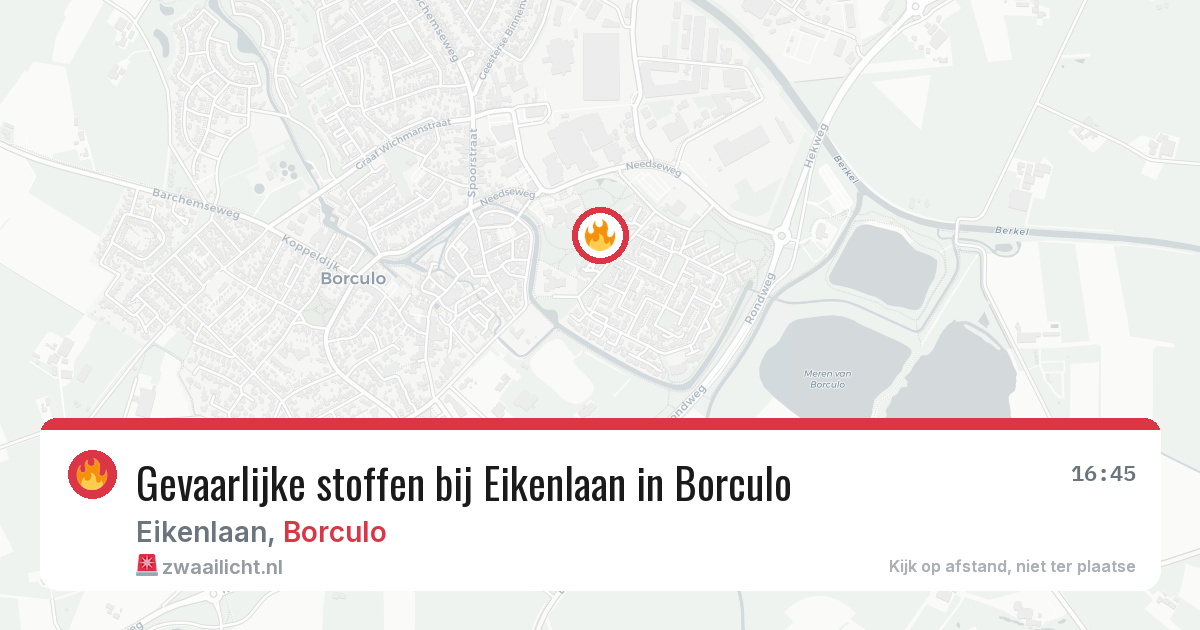 Gevaarlijke stoffen bij Eikenlaan in Borculo — 8 jun 2026