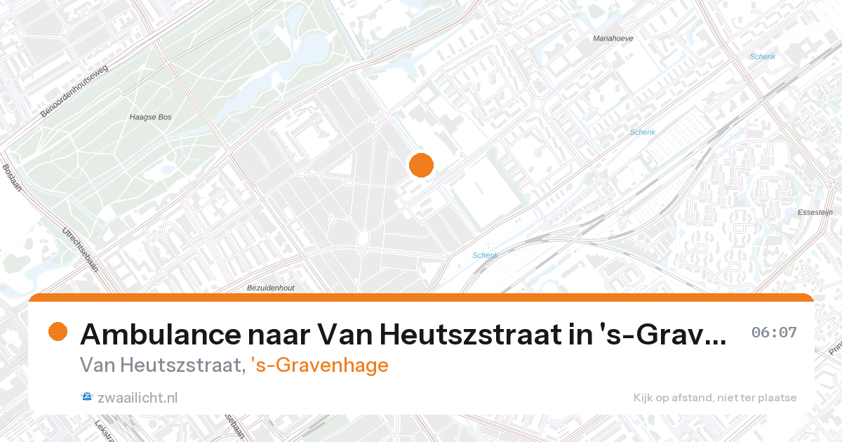 Ambulance naar Van Heutszstraat in 's-Gravenhage — 27 aug 2026
