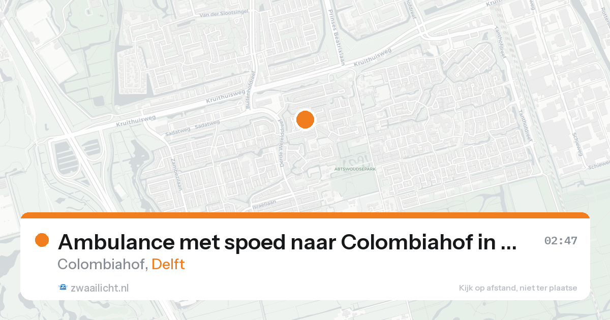 Ambulance met spoed naar Colombiahof in Delft — 31 jan 2026