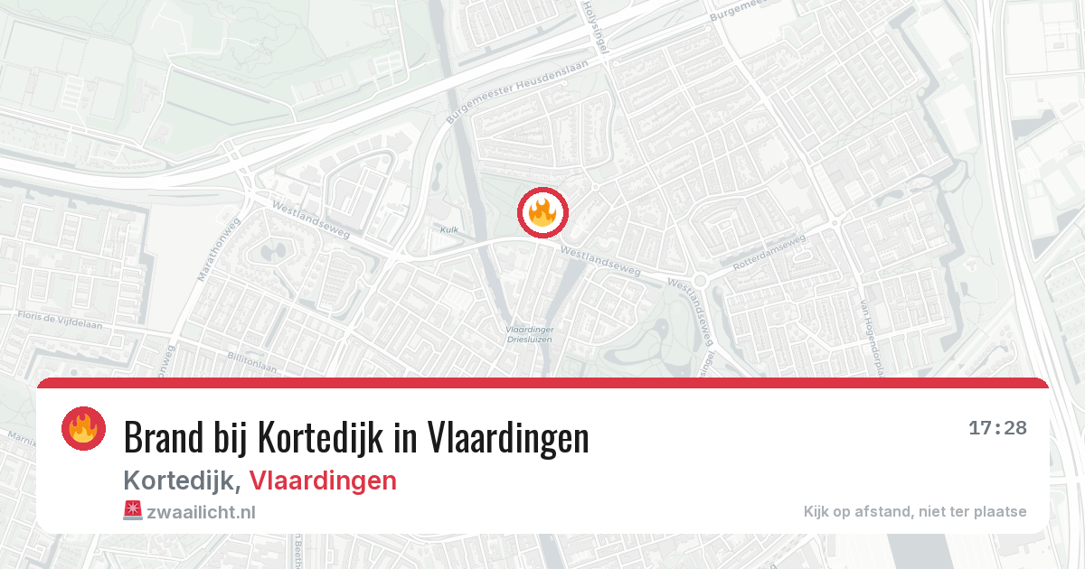 Brand bij Kortedijk in Vlaardingen — 11 aug 2026