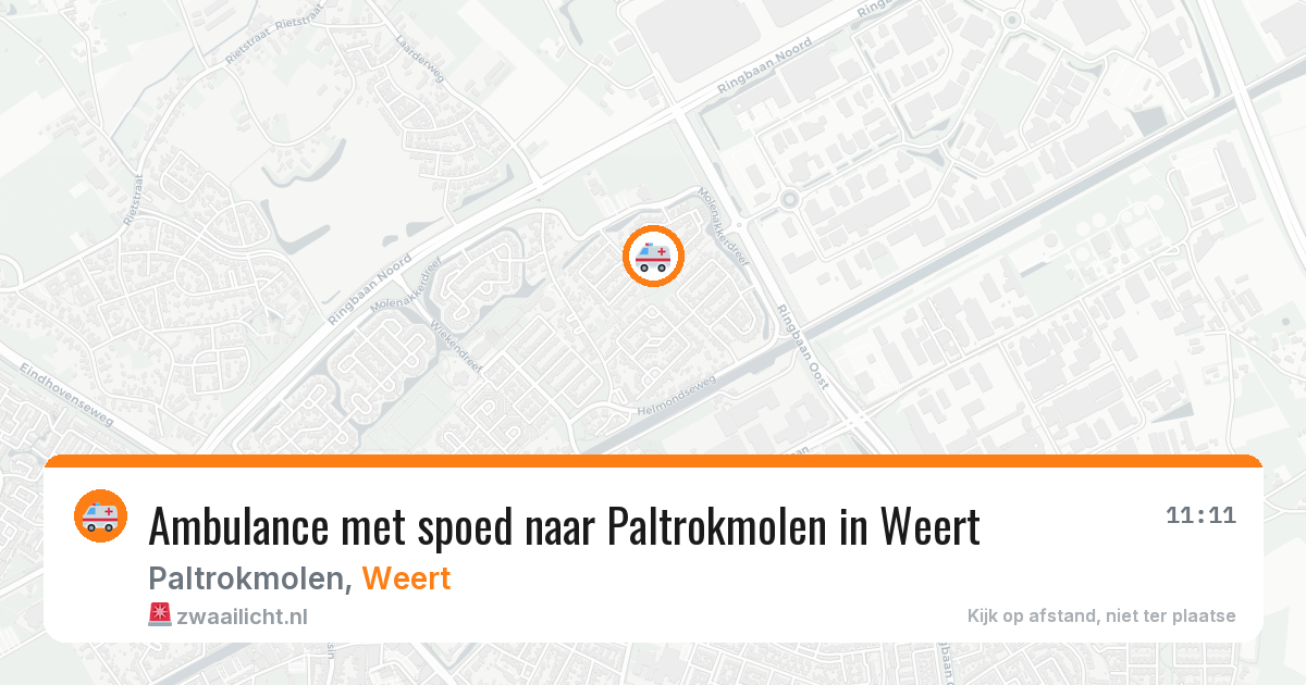 Ambulance met spoed naar Paltrokmolen in Weert — 18 jul 2026