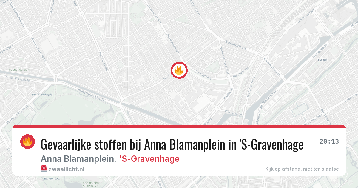 Gevaarlijke stoffen bij Anna Blamanplein in 'S-Gravenhage — 18 mei 2026