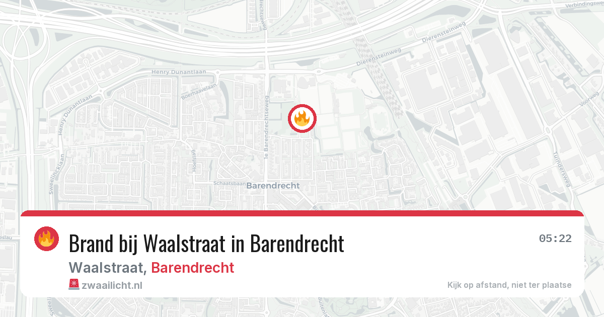 Brand bij Waalstraat in Barendrecht — 14 aug 2026