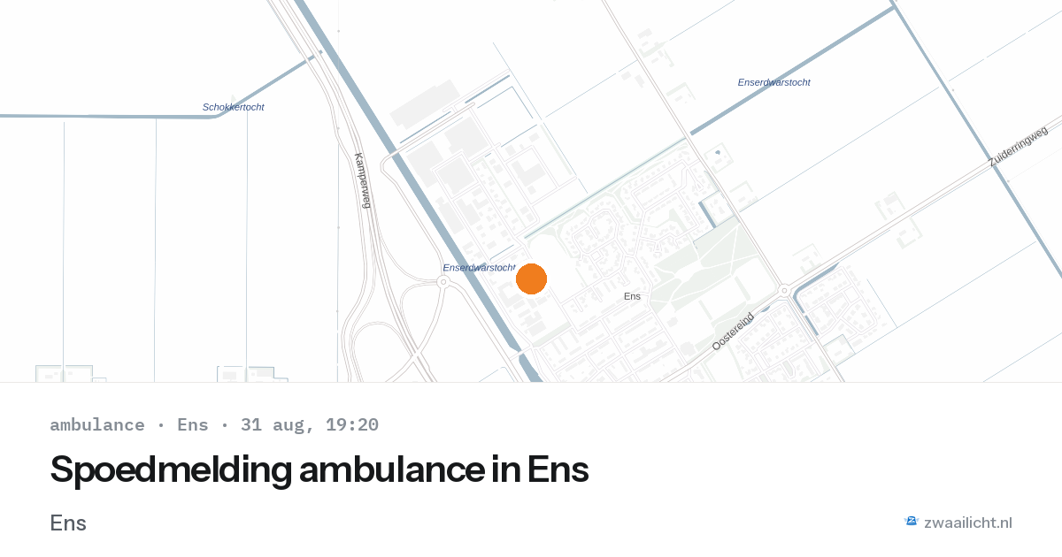 Spoedmelding ambulance in Ens — 31 aug 2026