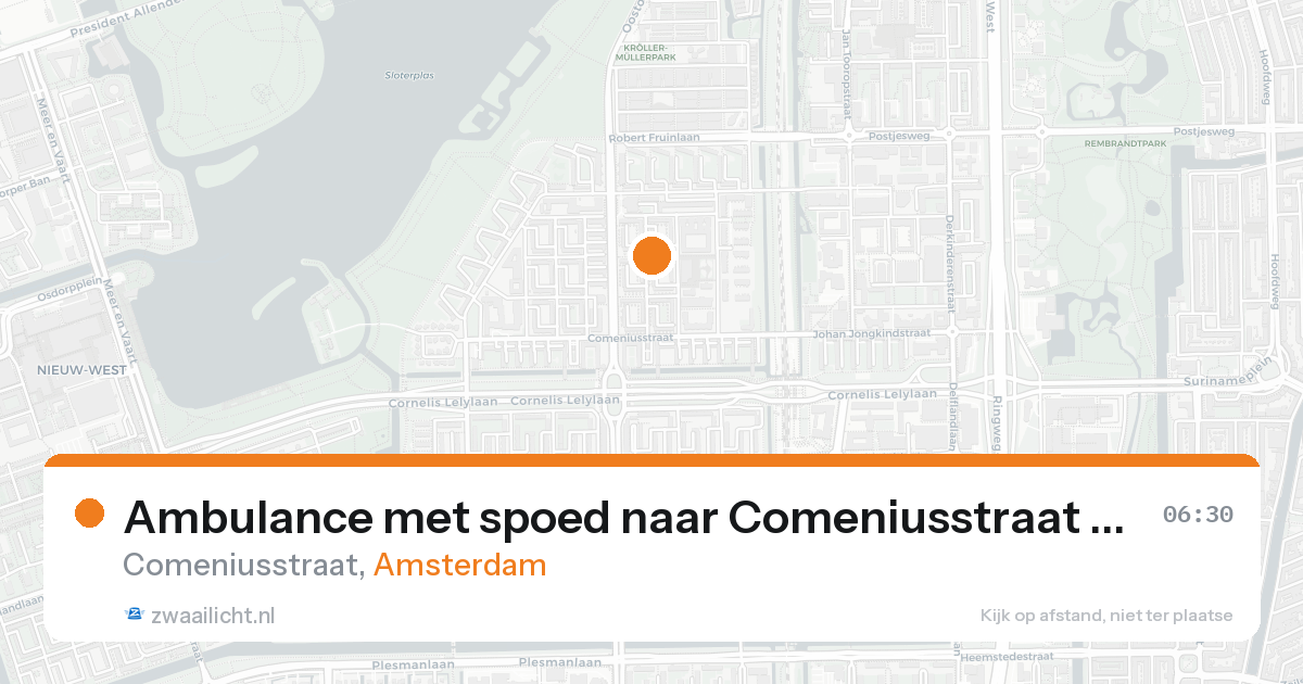Ambulance met spoed naar Comeniusstraat in Amsterdam — 26 aug 2026