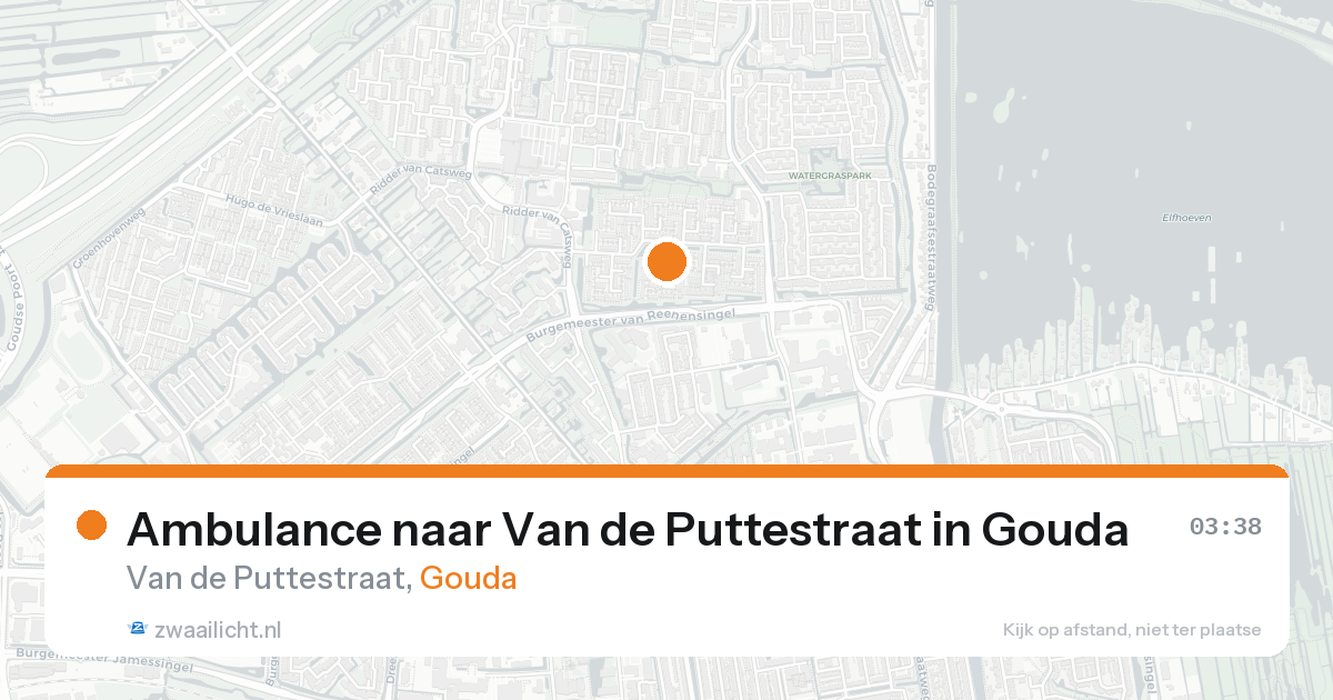 Ambulance naar Van de Puttestraat in Gouda — 20 aug 2026