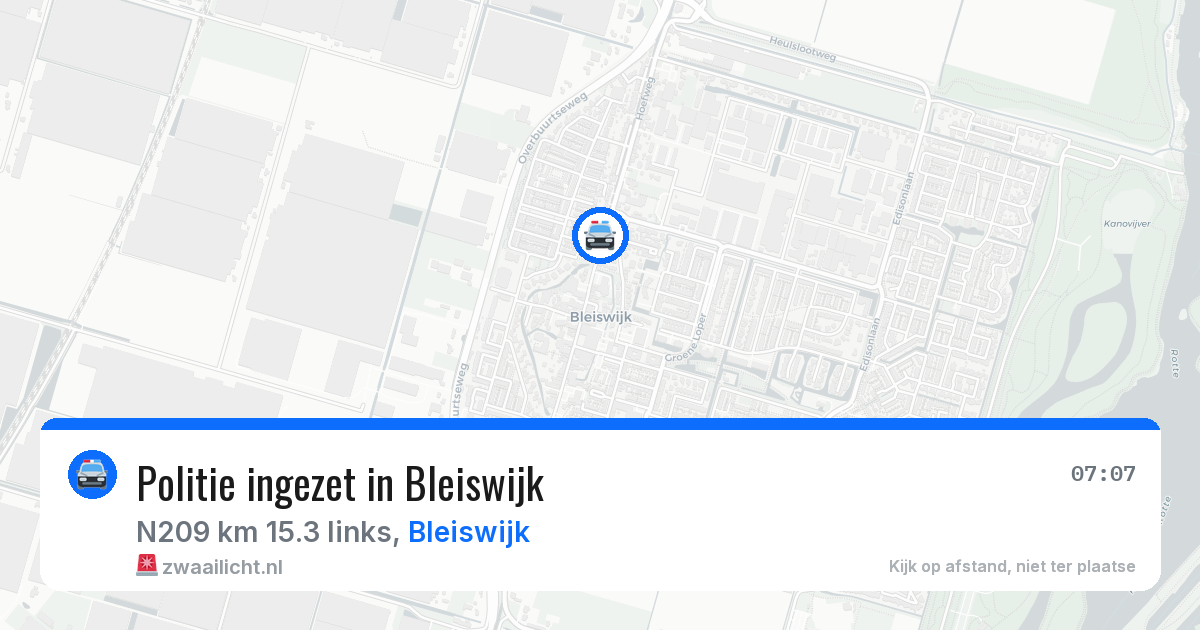 Politie ingezet in Bleiswijk — 26 mrt 2026 | 🚨 Zwaailicht.nl