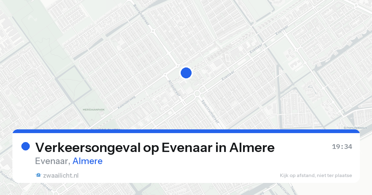 Verkeersongeval op Evenaar in Almere — 21 aug 2026