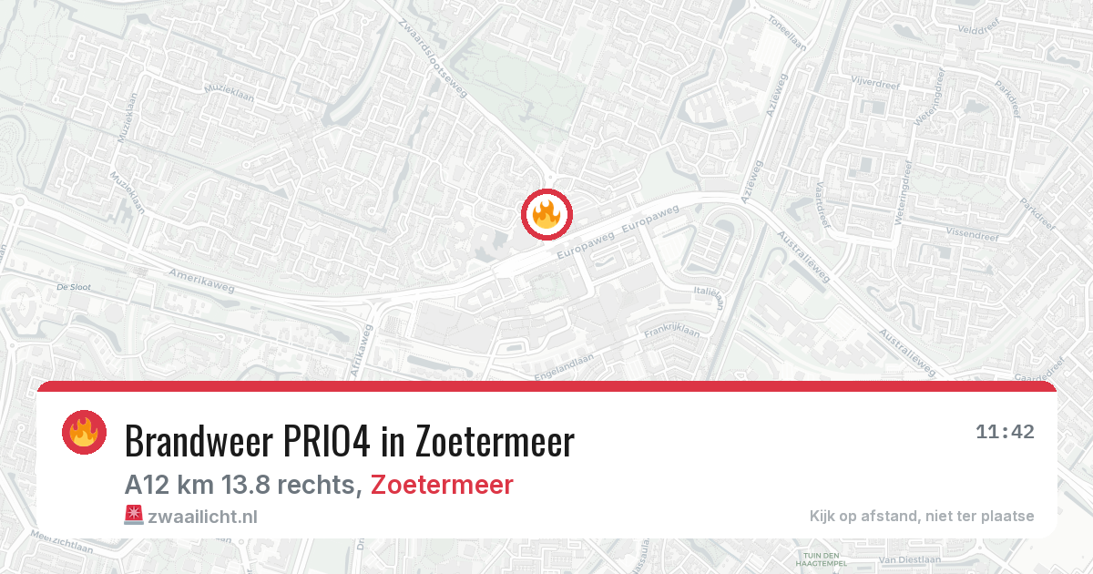 Brandweer PRIO4 in Zoetermeer — 9 apr 2026 | 🚨 Zwaailicht.nl