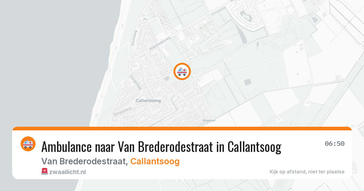 Ambulance naar Van Brederodestraat in Callantsoog — 25 jun 2026