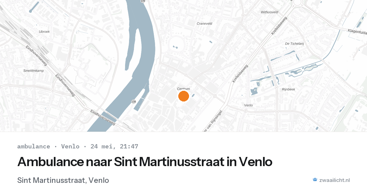 Ambulance naar Sint Martinusstraat in Venlo — 24 mei 2026