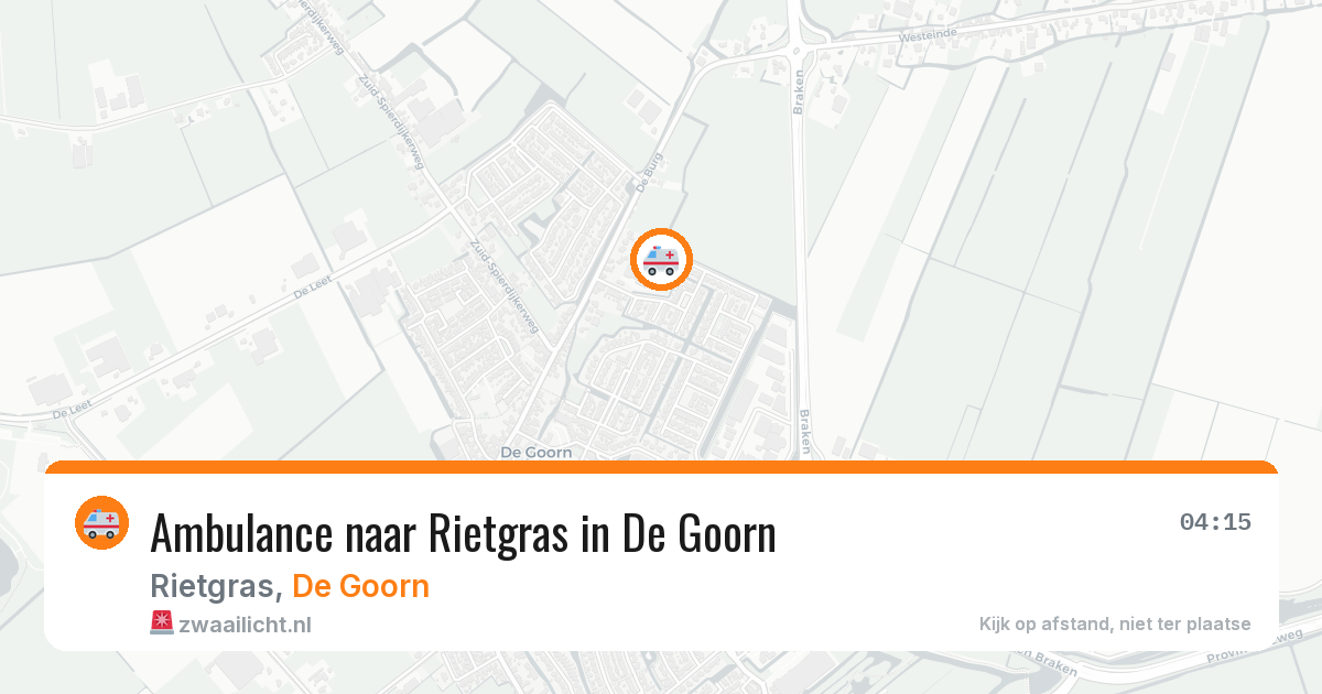 Ambulance naar Rietgras in De Goorn — 12 apr 2026