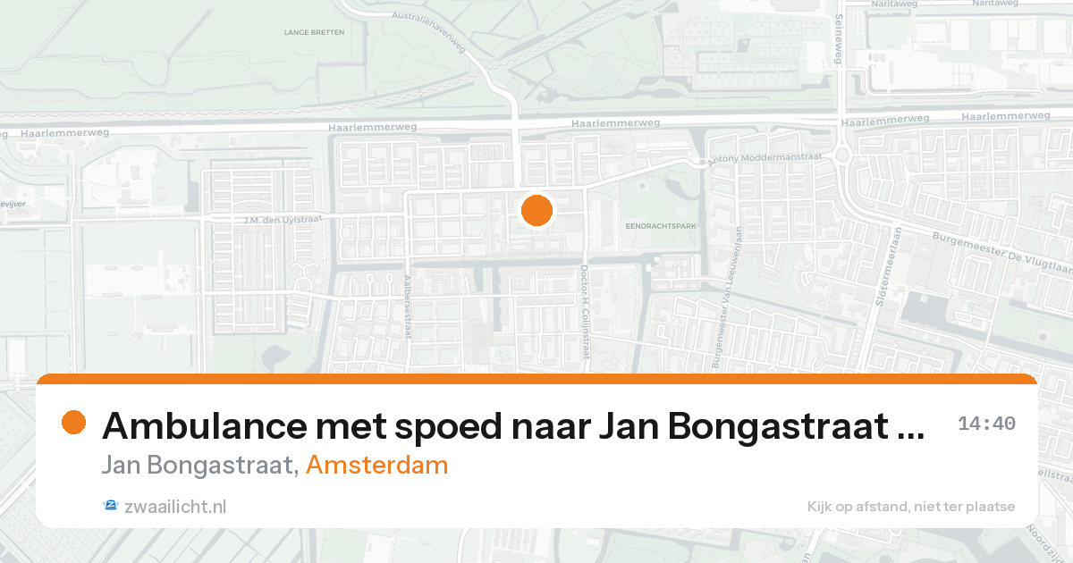 Ambulance met spoed naar Jan Bongastraat in Amsterdam — 17 aug 2026