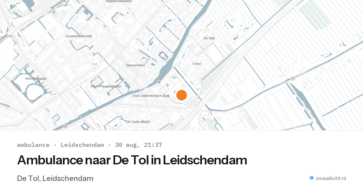 Ambulance naar De Tol in Leidschendam — 30 aug 2026