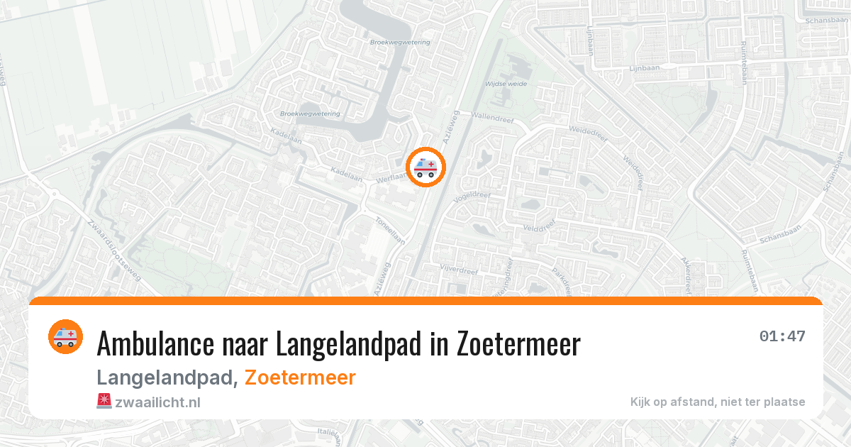 Ambulance naar Langelandpad in Zoetermeer — 9 aug 2026